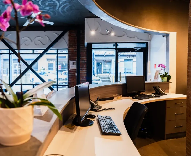 Renovated commercial lobby by Canyon Property Projects